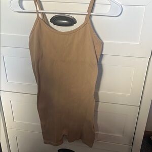 Women's Tan Ribbed Tank Top